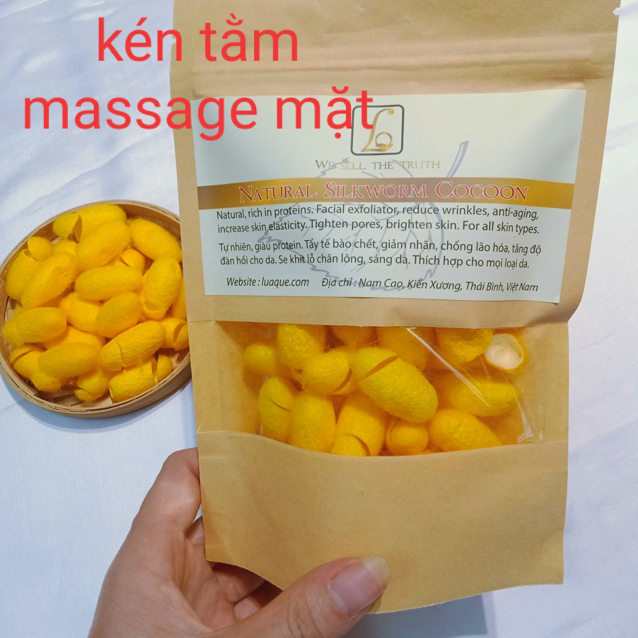 Kén tơ tằm rửa mặt