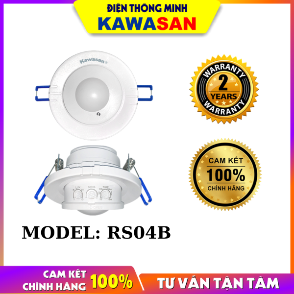 Công tắc cảm biến vi sóng âm trần, nhận diện chuyển động tự tắt/mở đèn, có độ nhạy cao RS04B