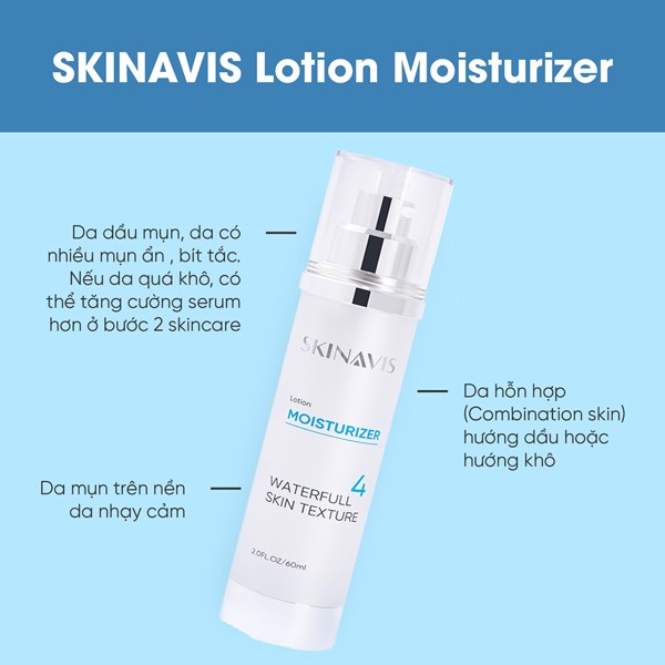 Dưỡng ẩm da dầu SKINAVIS Lotion Moisturizer - phục hồi da và cân bằng độ ẩm