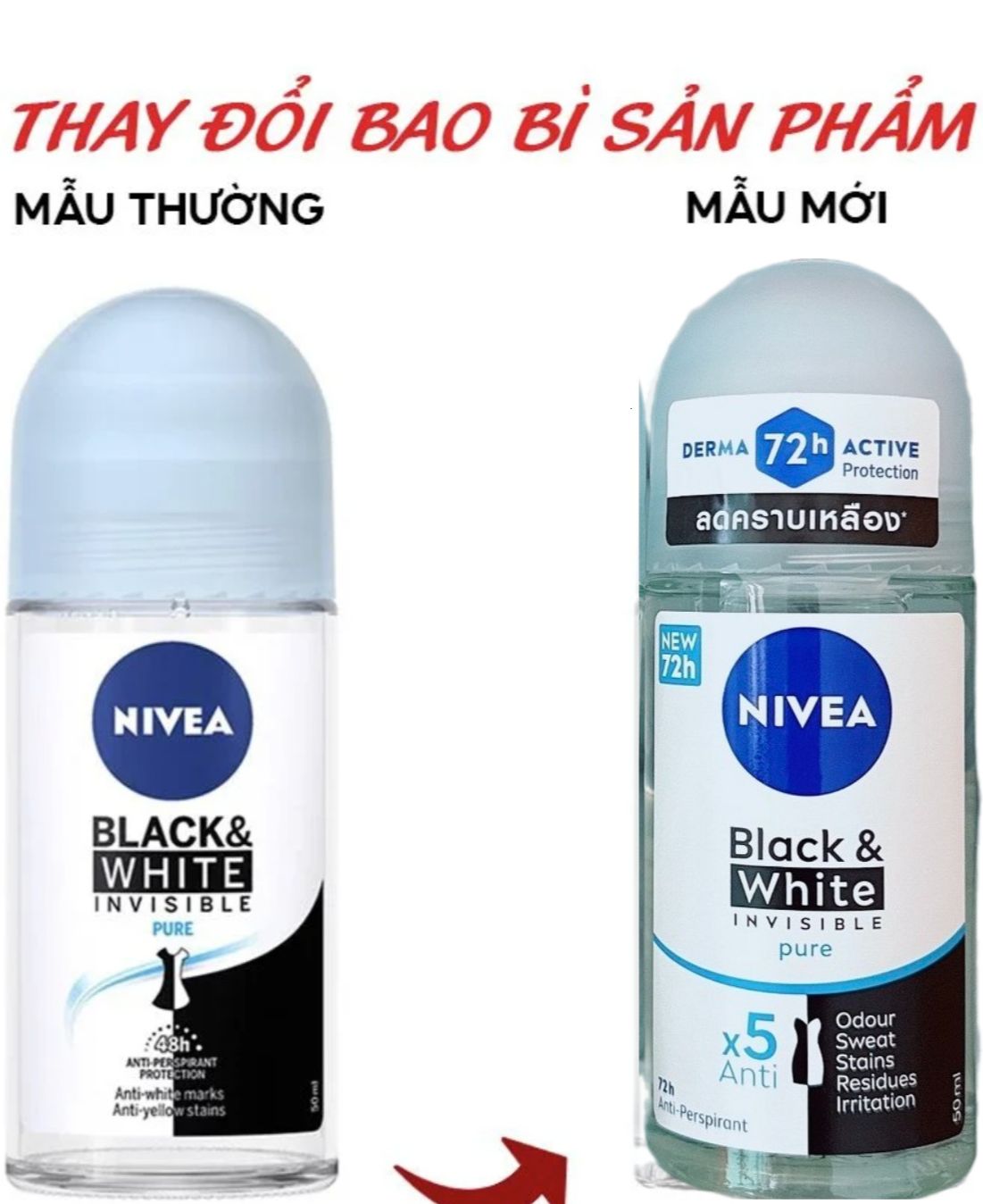 Lăn khử mùi nivea invisible for black & white 50ml - nữ