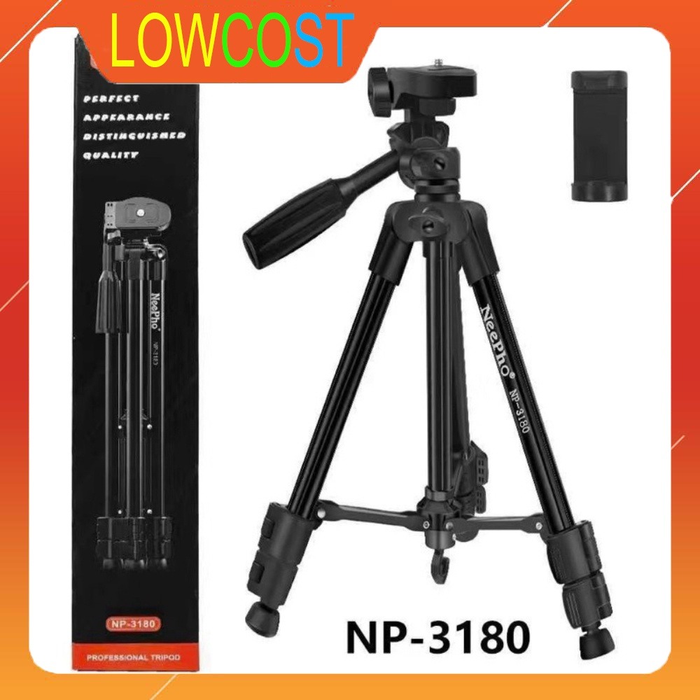 Chân máy ảnh chuyên nghiệp, tripod máy chụp hình Neepho 3180 chân kim loại chắc chắn tải trọng 5kg