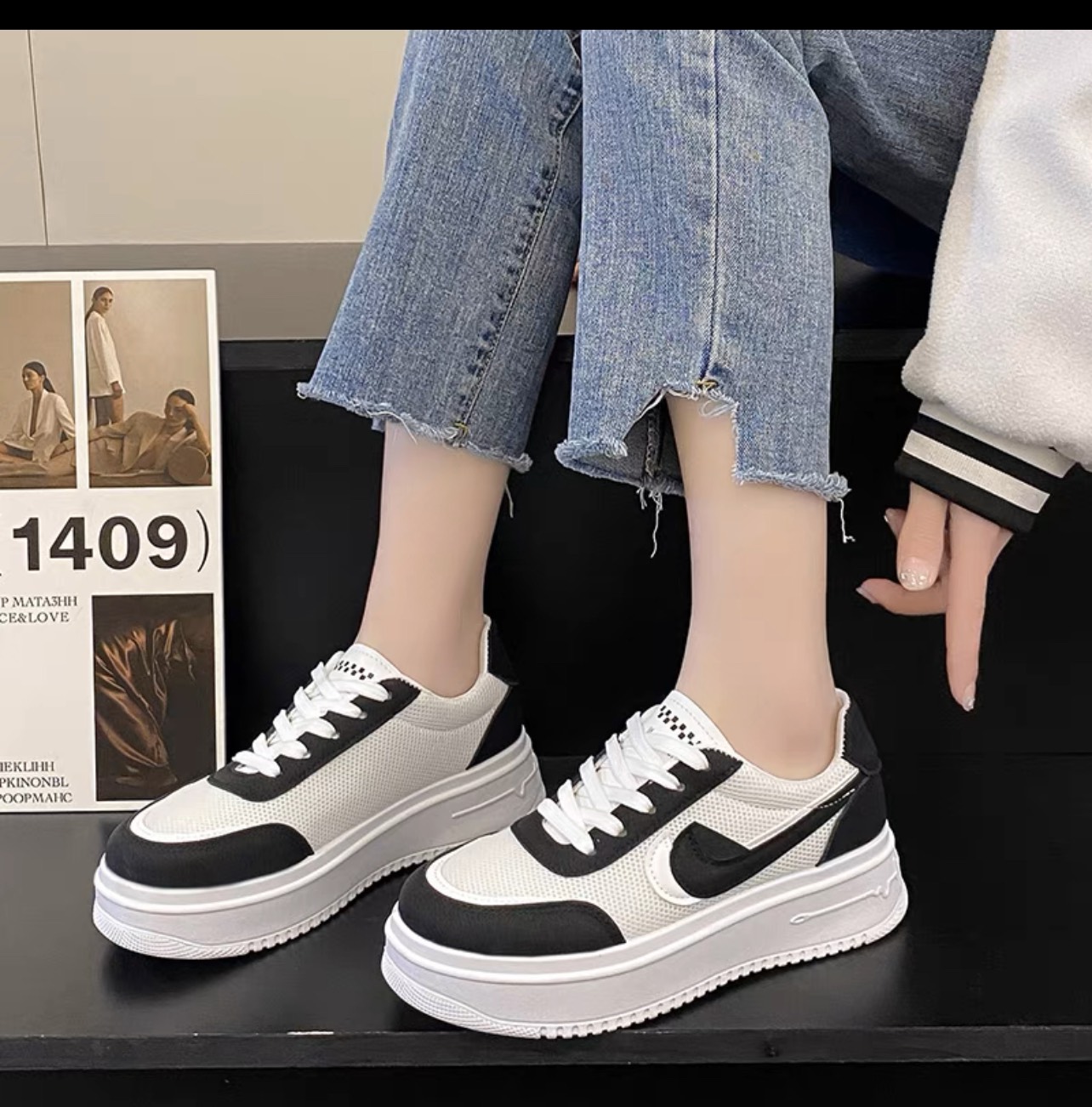 Giày thể thao độn đế nữ 5cm   chất  cực đẹp siêu nhẹ hot tred 2023