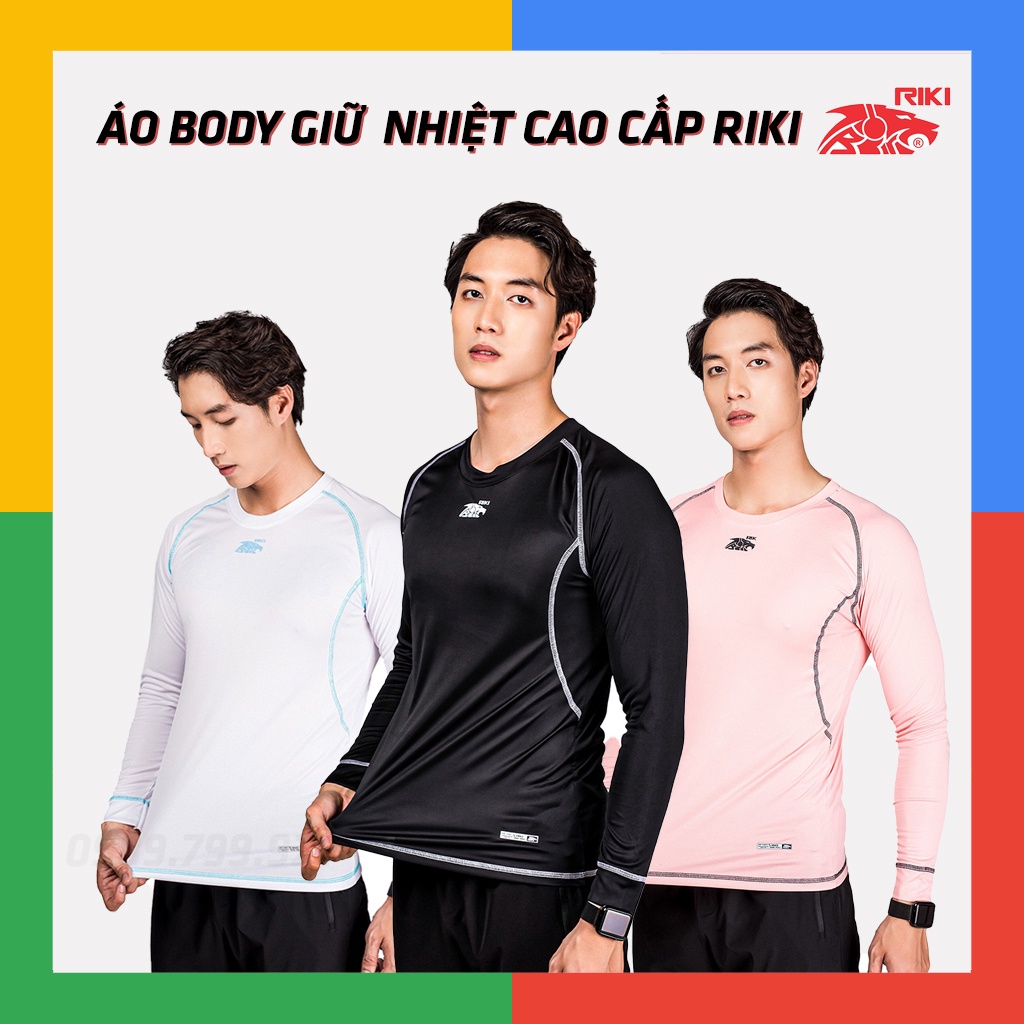 Áo Giữ Nhiệt Riki Chĩnh Hãng Hàng Cấp Thun Co Giãn 4 chiều, Áo Lót Body Dài Tay Cao Cấp 8 Màu