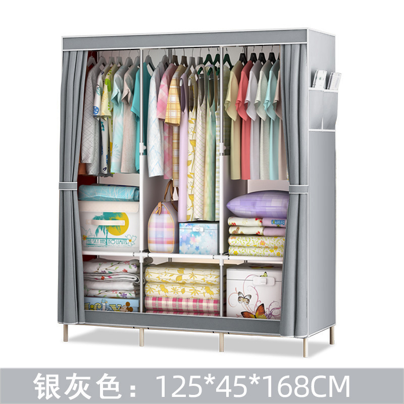 [HCM]Tủ Để Quần Áo Tủ Vải Quần Áo Tủ Vải Họa Tiết Dễ Thương 3 Buồng J0314