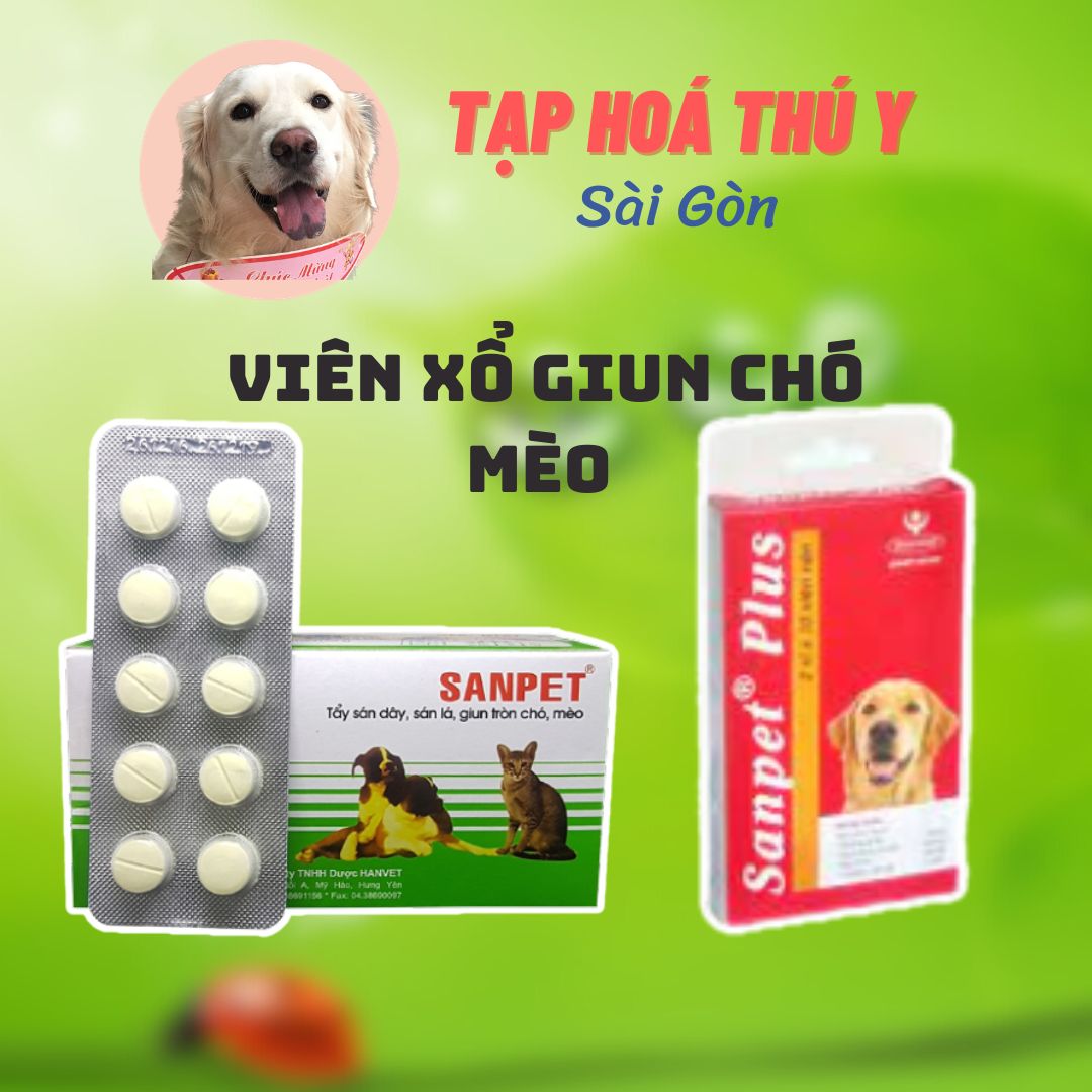  SANPET - viên tẩy giun sán cho chó mèo - công ty hanvet việt nam 