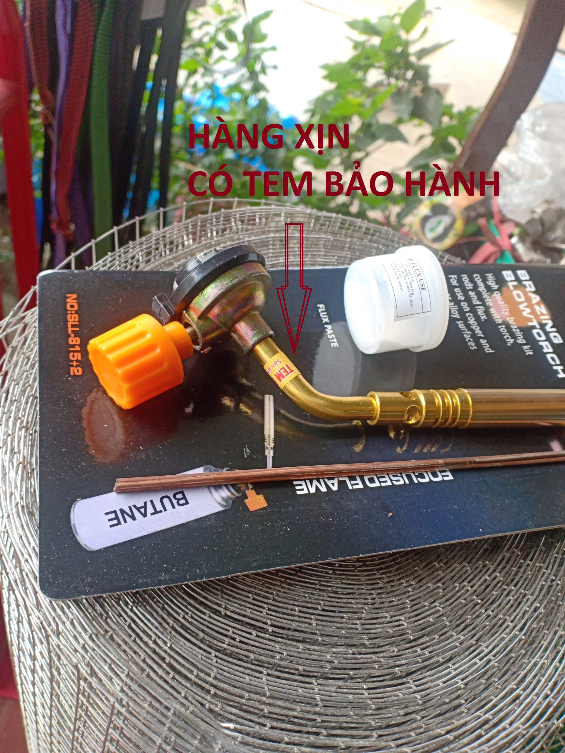 Đầu khò gas, đèn khò gas mini hàn đồng cao cấp 1 ống đồng xịn kèm lọ dẫn hàn và 2 que đồng tròn