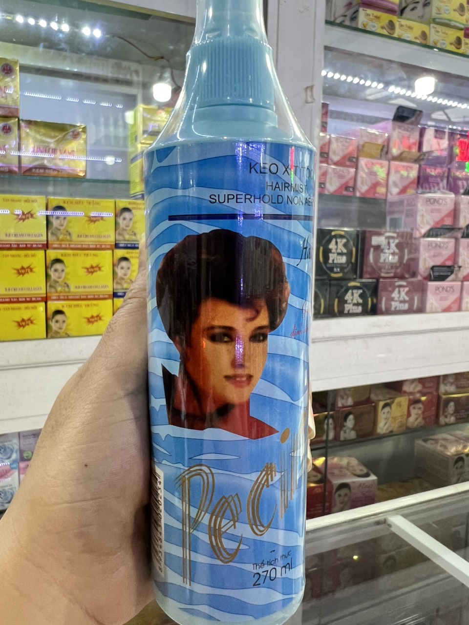 Keo xịt tóc kim nga xanh 125ml, 270ml giữ nếp tóc lâu tạo kiểu