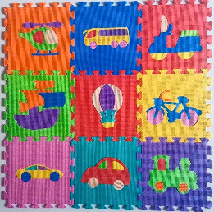 [HCM]Bộ 10 miếng xốp lót sàn hình phương tiện giao thông cho bé vui chơi thỏa thích