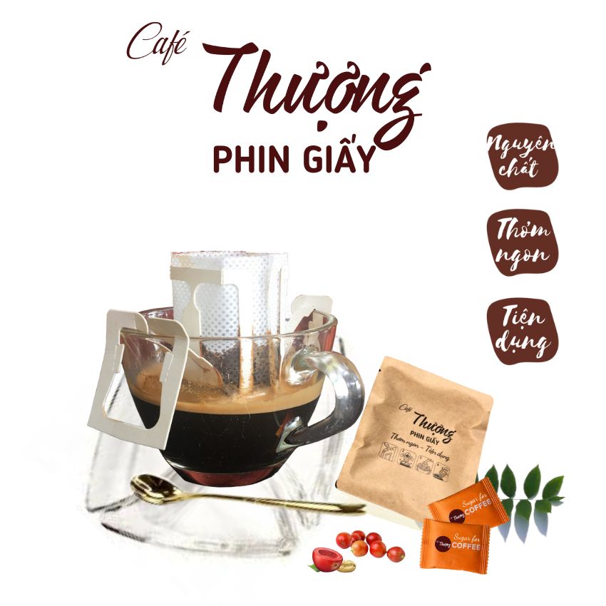 Cafe thượng phin giấy gói 18g - thơm ngon tiện dụng - cafe túi loc - drip bag coffee