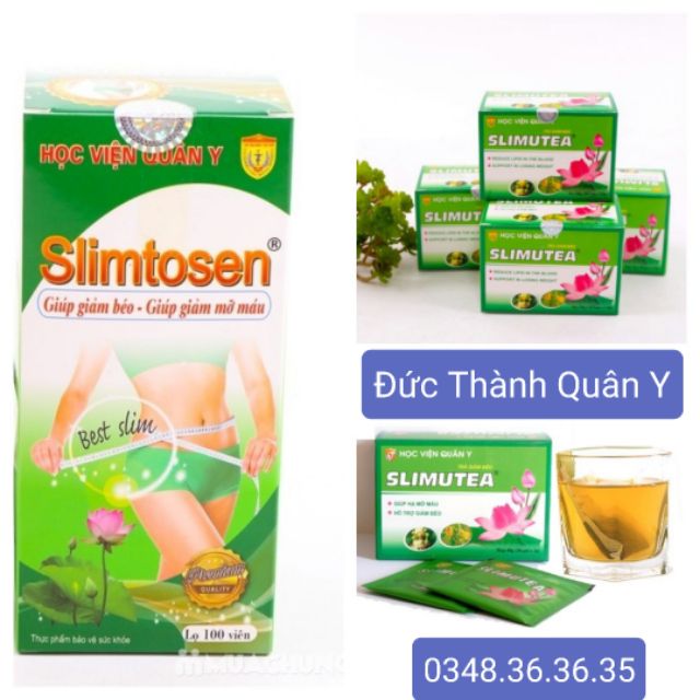 Bộ Giảm Cân 1 Slimtosen Extra + 4 Trà Slimutea - Học Viện Quân Y