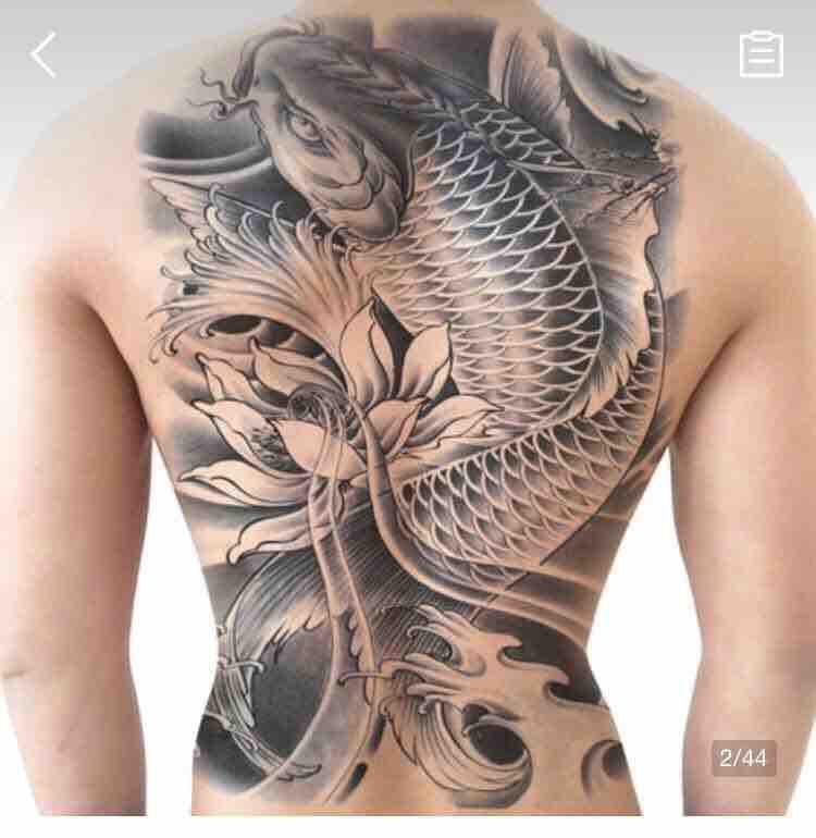 Hình xăm dán cá chép kín lưng