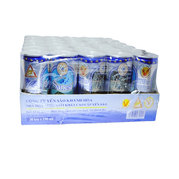 Nước Yến Sào Khánh Hòa Sanest Lon 190ml Khay 30 Lon Không Đường