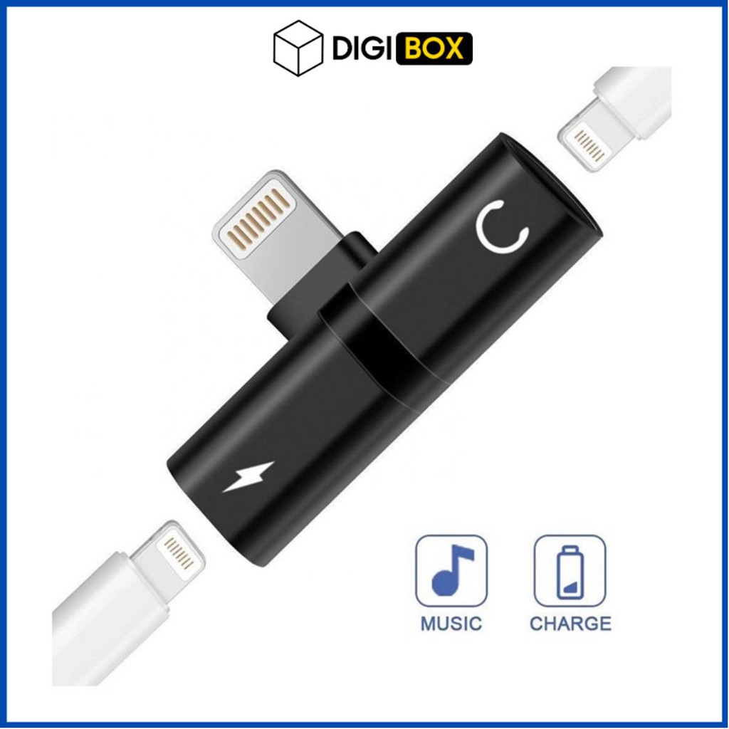 Chia tai nghe iphone 🔴freeship🔴chia cổng sạc điện thoại jack chia lightning thành 2 cổng sạc + tai nghe cho iphone