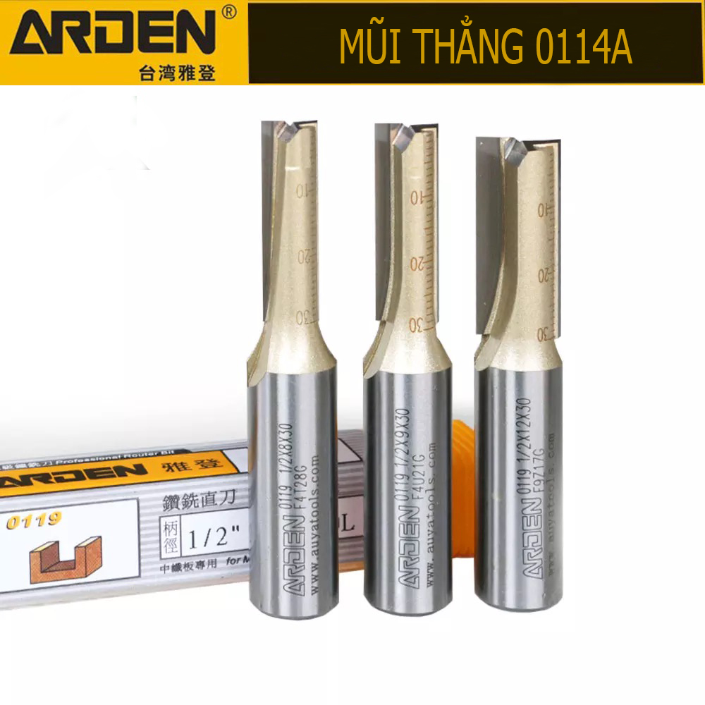 [HCM]Mũi Router thẳng ARDEN 1/2*6*20mm cốt 12.7mm