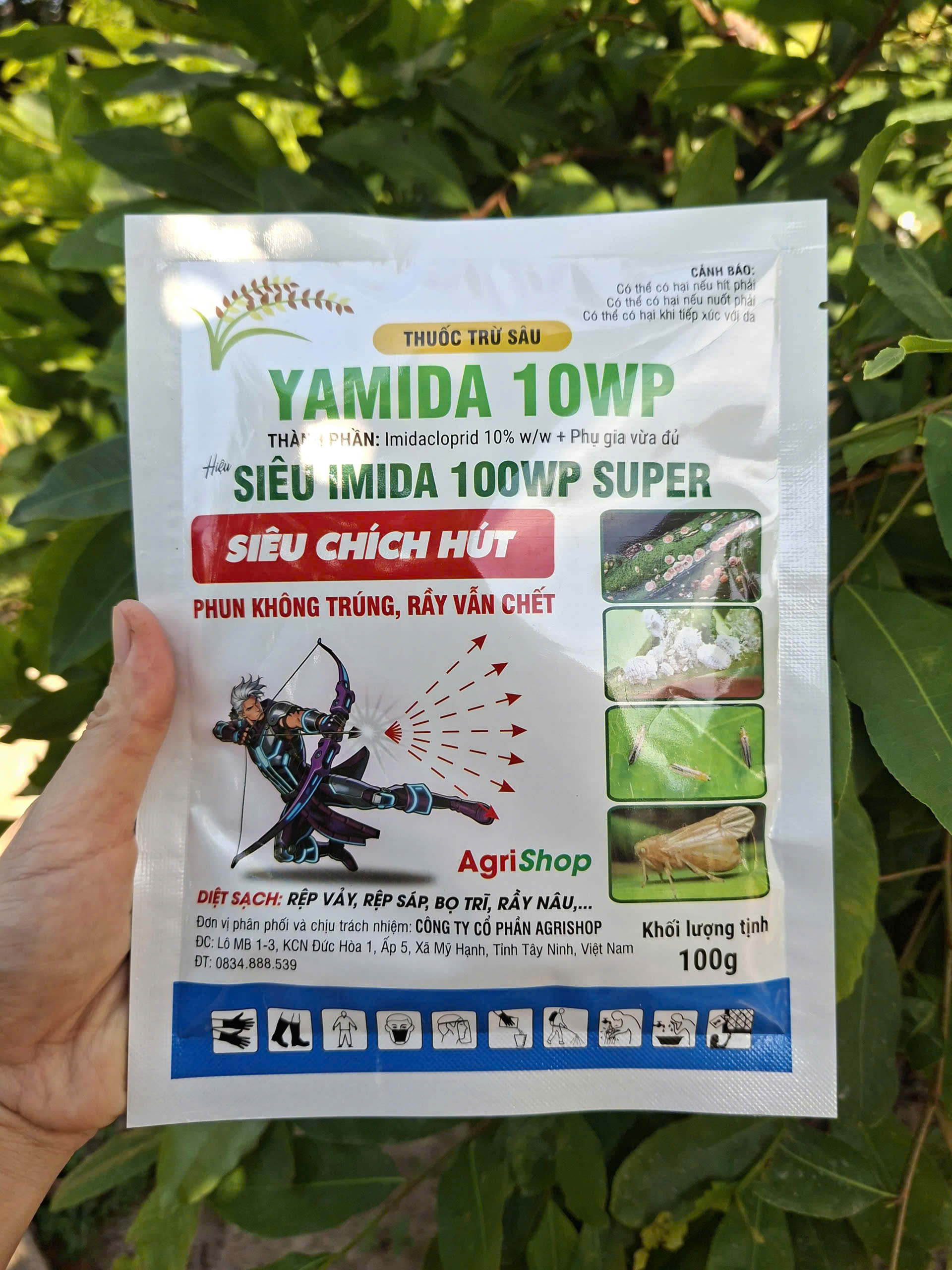 [TRUNG THIEN THINH] Hoạt chất Imidacloprid 10%w/w thuốc trừ chích hút, bọ trĩ, rệp sáp, rầy xanh YAMIDA 10WP gói 100 gram