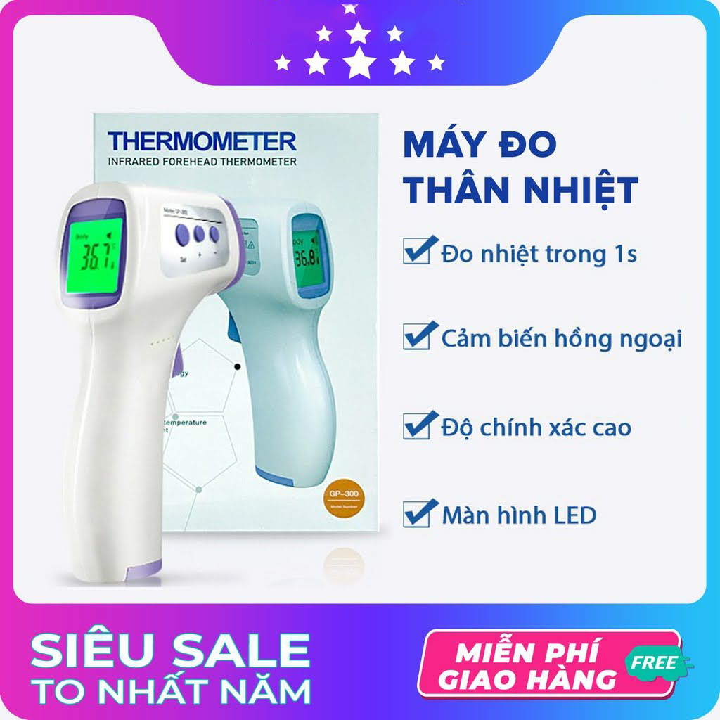 Nhiệt kế Hồng ngoại Điện tử Đo thân nhiệt Đo sữa nước,Đo nhiệt độ cảnh báo thông minh [ FULLBOX Tăng Kèm 2 Pin AAA ]