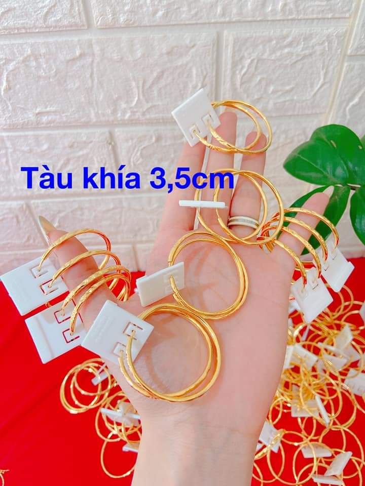 bông tai vòng tàu  khía vàng non , phù hợp mọi lứa tuổi