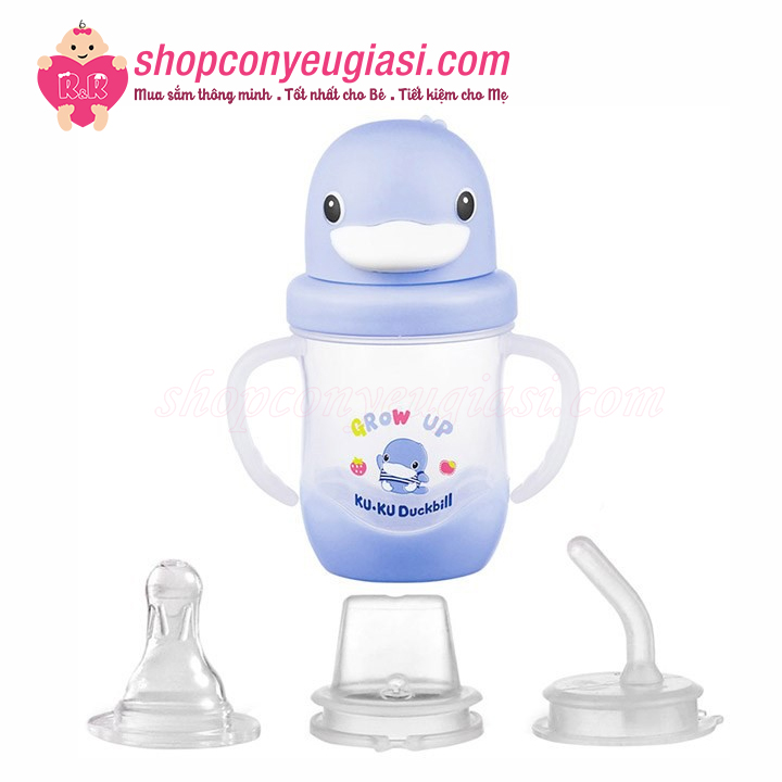 Bình tập uống kuku 3 giai đoạn ku5453 200ml - 3 trong 1