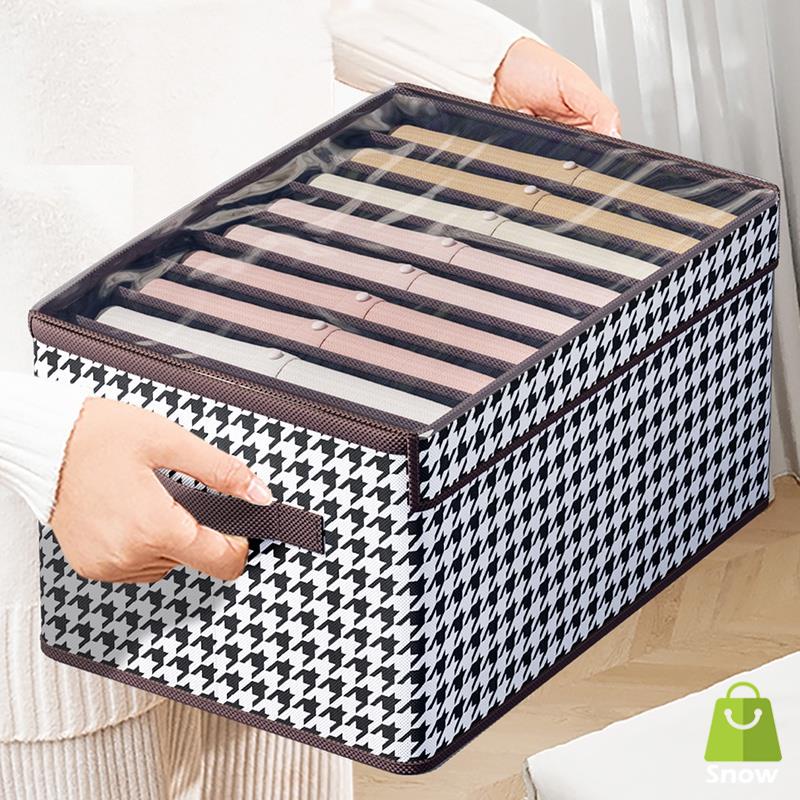 Hộp vải đựng quần áo chia ngăn, khay đựng đồ lót, tất vớ,có nắp gấp gọn tiện lợi