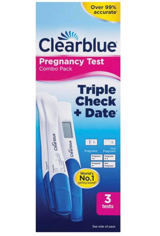 Que thử thai Clearblue Pregnancy triple check date