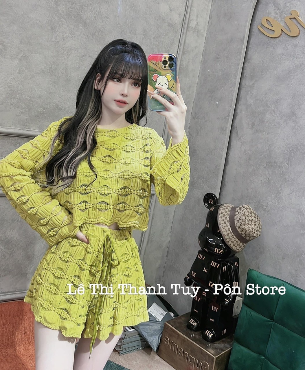 SET ÁO REN CROPTOP TAY DÀI KÈM QUẦN SHORT NGỐ CỰC XINH CHO CÁC NÀNG MẶC ĐI CHƠI DẠO PHỐ, SET BỘ ĐỒ NỮ QUẦN ĐÙI ỐNG RỘNG MIX ÁO TAY DÀI ỐNG LOE ĐÁNG YÊU MTB