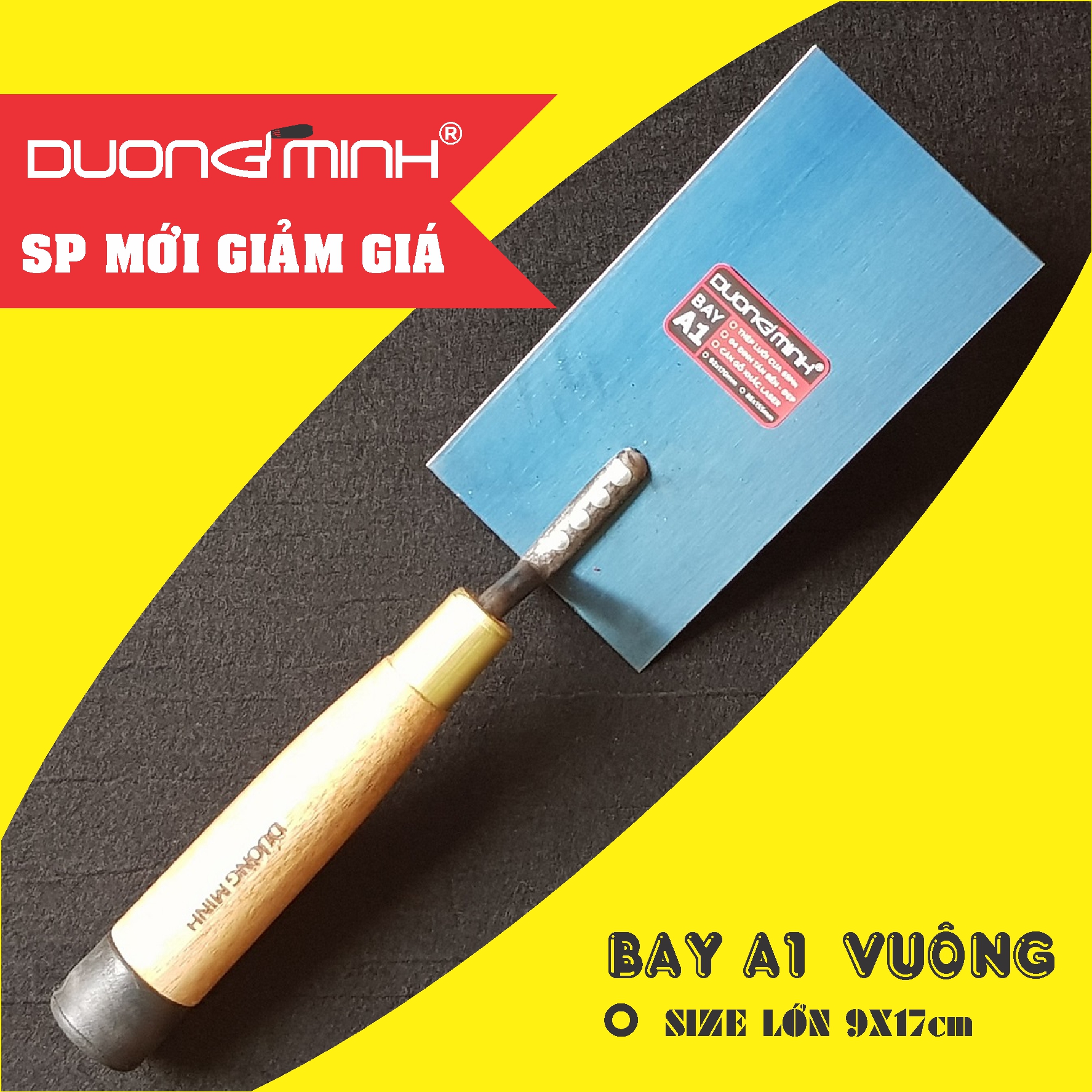 Bay Vuông Dương Minh, Bay xây dựng thợ hồ thép xanh cứng - Dụng cụ xây dựng cao cấp Dụng cụ làm vườn