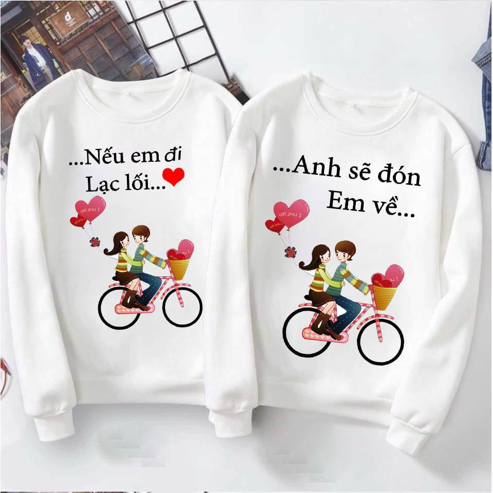 Áo đôi nỉ chibi yêu thương