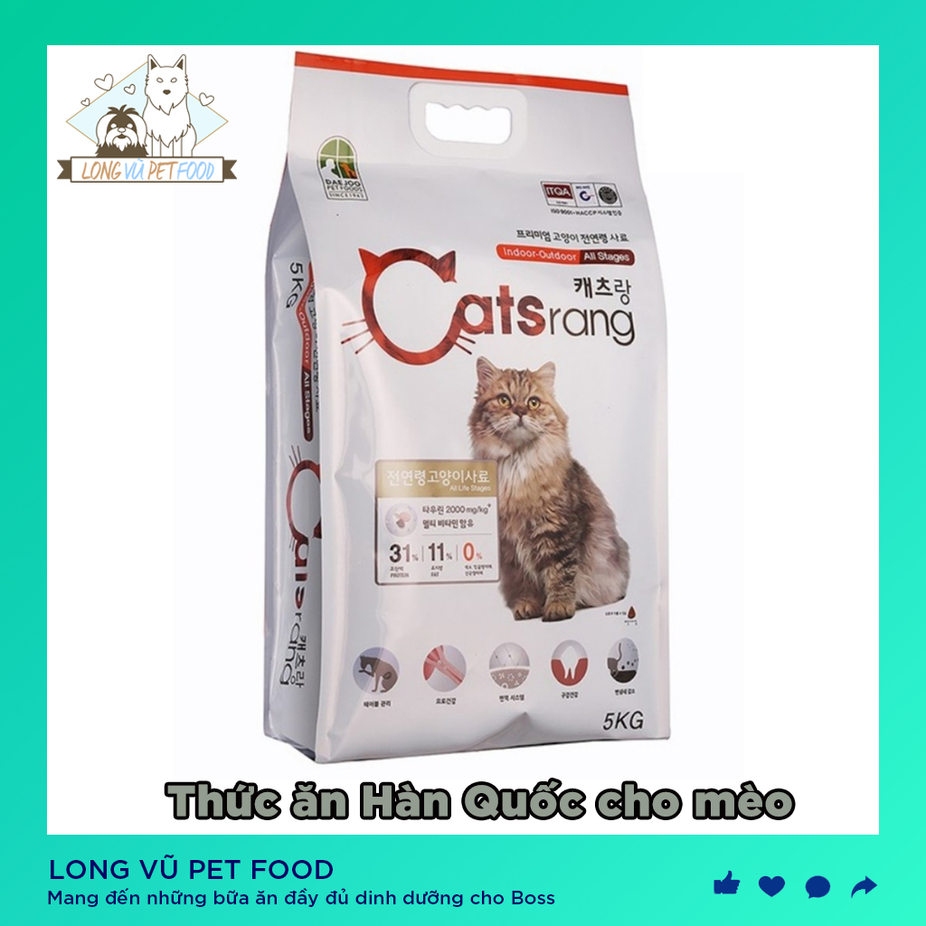 Thức ăn cho mèo hạt CATSRANG 5kg nhập khẩu Hàn Quốc, catrang 5kg, hạt catsrang, hạt cho mèo