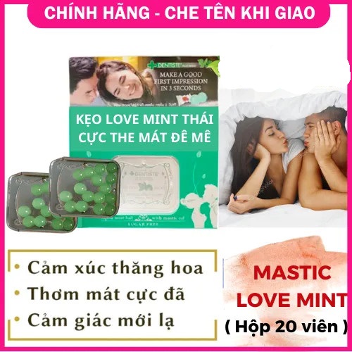 Kẹo ngậm phòng the Mastic Mint Thái Lan hương vị bạc hà cho các cặp đôi