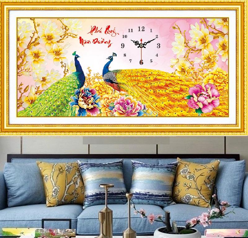 Tranh đính đá mẫu mới phú quý mãn đường-kt: 88x46