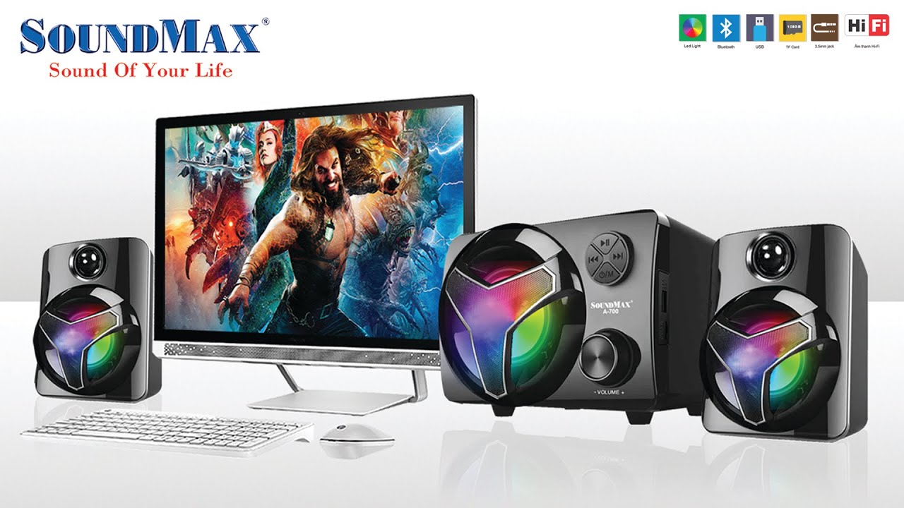 Loa Vi Tính Loa Máy Tính SoundMax A700 Loa Vi Tính Đầy Đủ Các Cổng Kết Nối Dung Lượng 128GB Âm Thanh Sống Động Bass Treble Rõ Ràng Loa Có Đèn Led RGB Lung Linh Lấp Lánh Hệ Thống Loa 2.1 Bảo Hành 12 Tháng