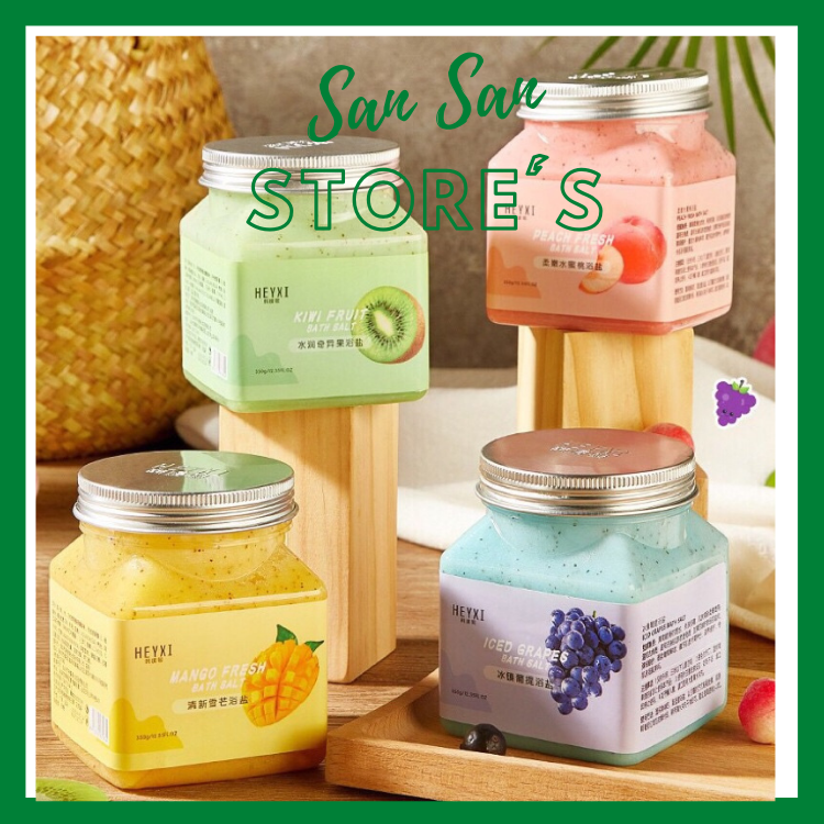 Kem tẩy da chết, tẩy tế bào chết toàn thân body hương Đào Heyxi làm trắng da 200ml -  Tẩy tế bào chết