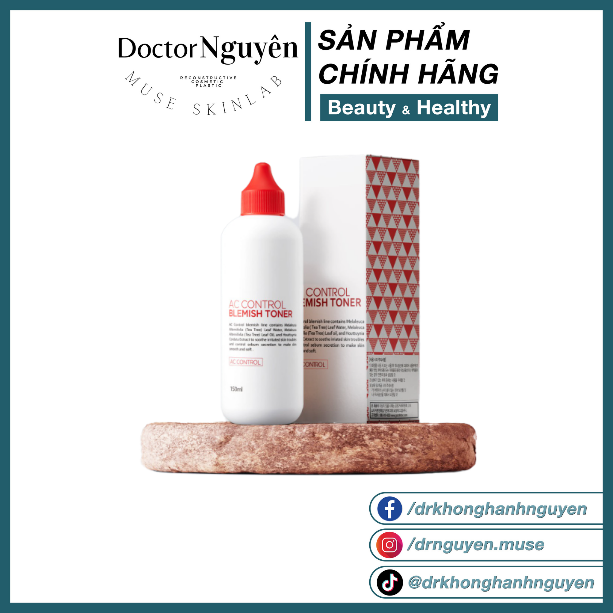 Nước Hoa Hồng Cho Da Mụn GoodnDoc AC Control Blemish Toner