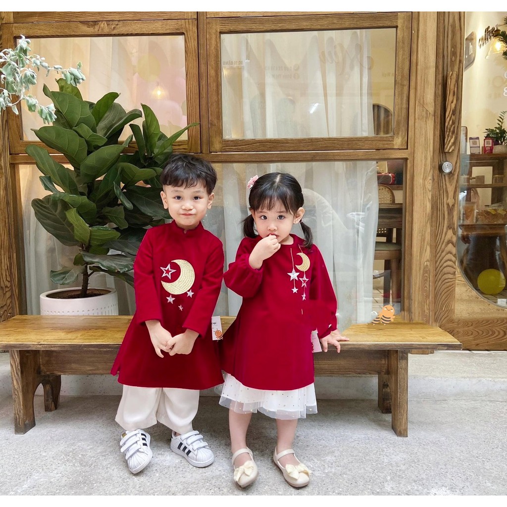 Áo dài trẻ em - Áo dài bé trai Áo dài bé gái QATE838 QATE839