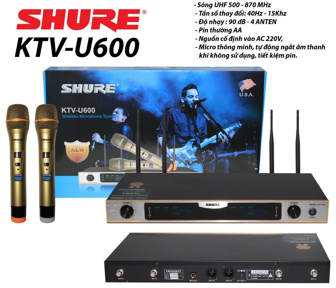 Micro không dây shure ktv-u600