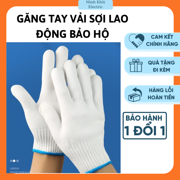10 đôi găng tay vải sợi lao động bảo hộ