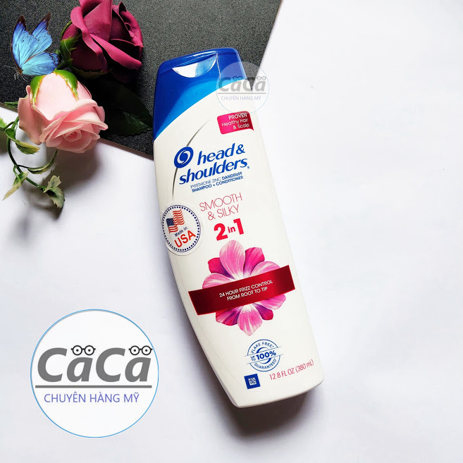 [USA] Dầu gội xả sạch gàu Head & Shoulders Smooth & Silky 2in1 380ml - Mỹ