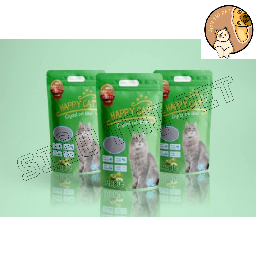 ( SIÊU TIẾT KIỆM ) Cát vệ sinh Happy Cat 5L Mùi Táo