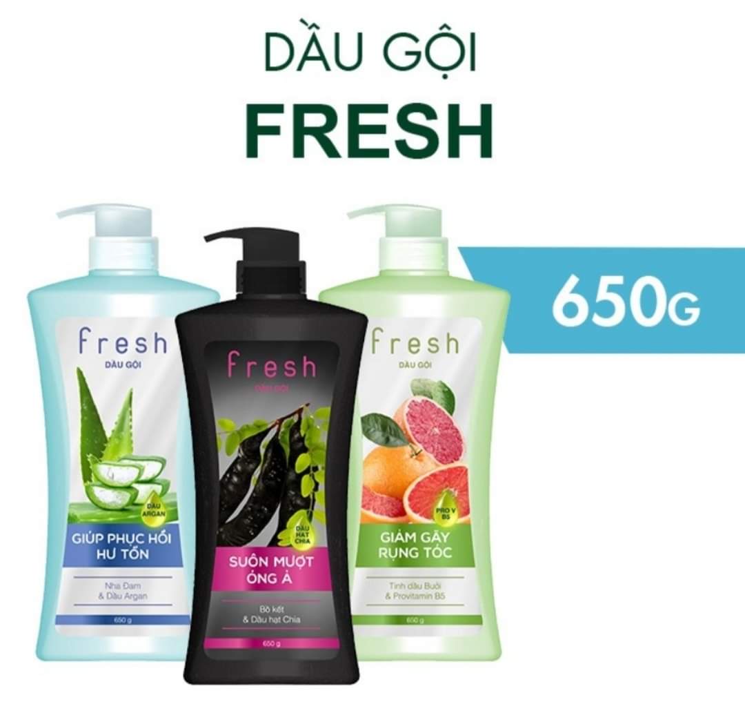 DẦU GỘI XẢ BỒ KẾT FRESH SUÔN MƯỢT TÓC, DẦU GỘI BƯỞI FRESH GIẢM GÃY RỤNG TÓC, PHỤC HỒI TÓC 650G