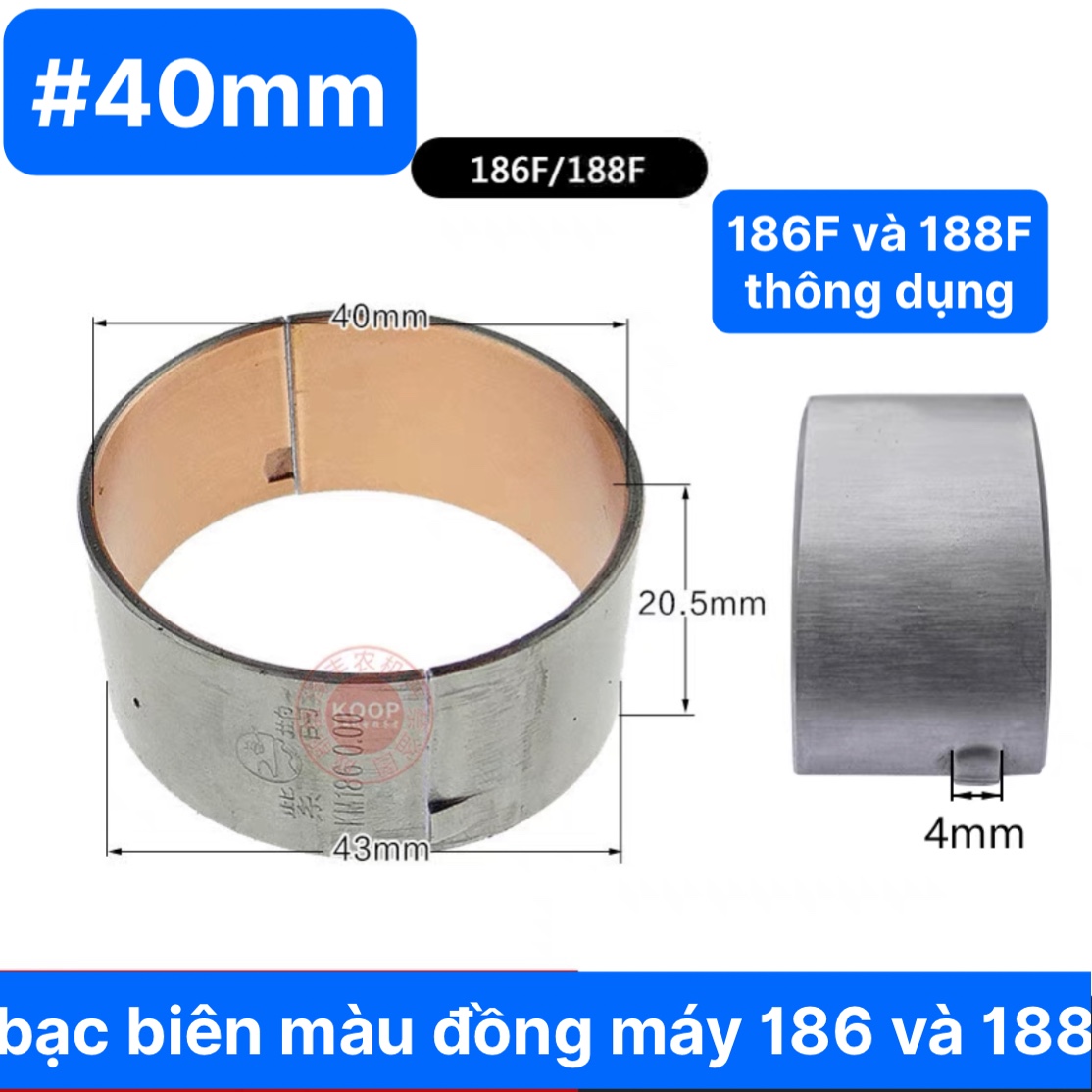 Bạc biên đồng máy cày 186f và 188f 40mm giá 1 đôi bạc biên loại tốt màu đồng