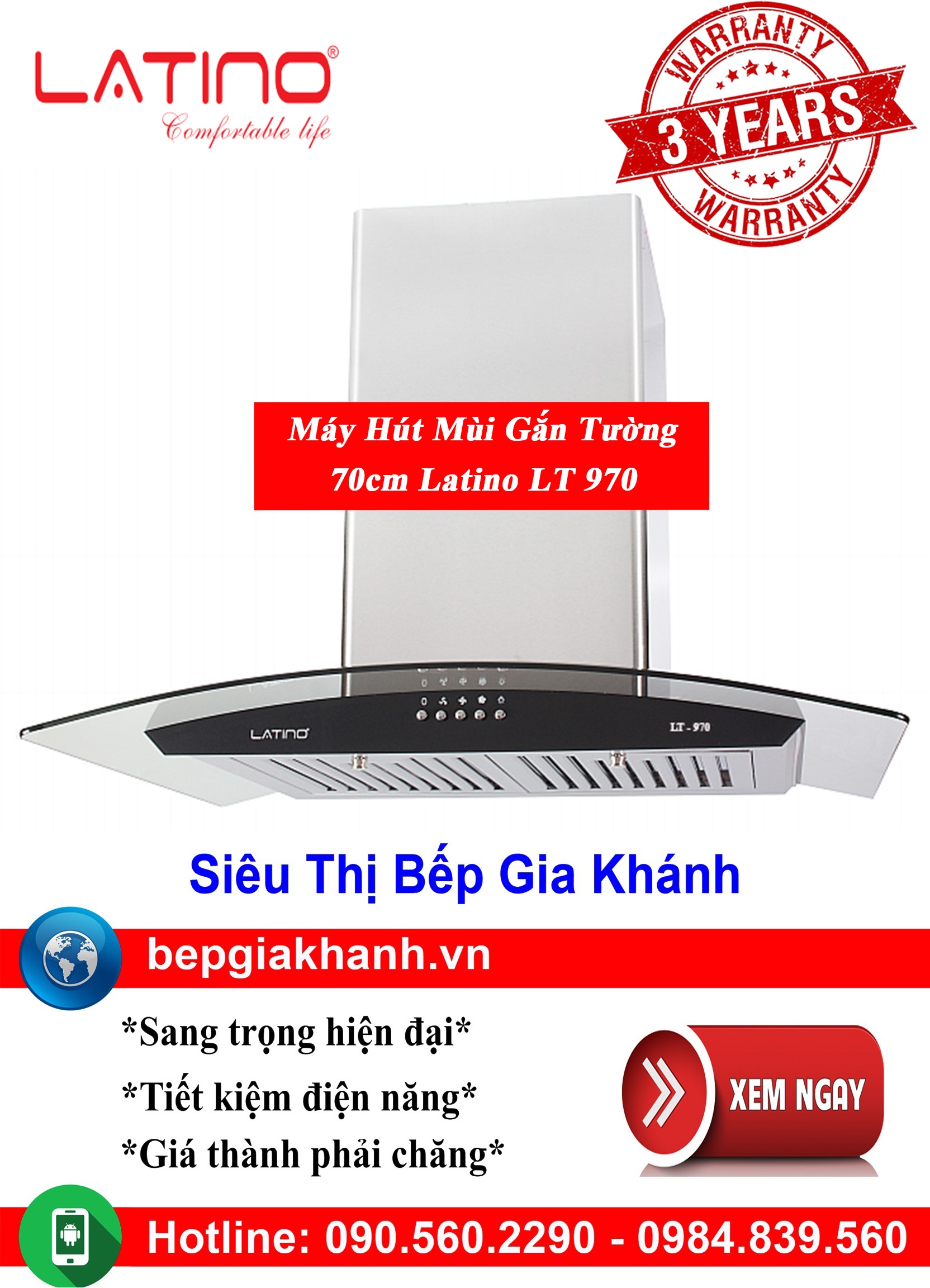 [HCM]Máy hút mùi kính cong 70cm Latino LT 970, máy hút mùi nhà bếp, máy hút mùi bếp, máy hút mùi kính cong, máy hút mùi canzy, máy hút mùi mini, máy hút mùi âm trần, máy hút mùi electrolux, may hut mui
