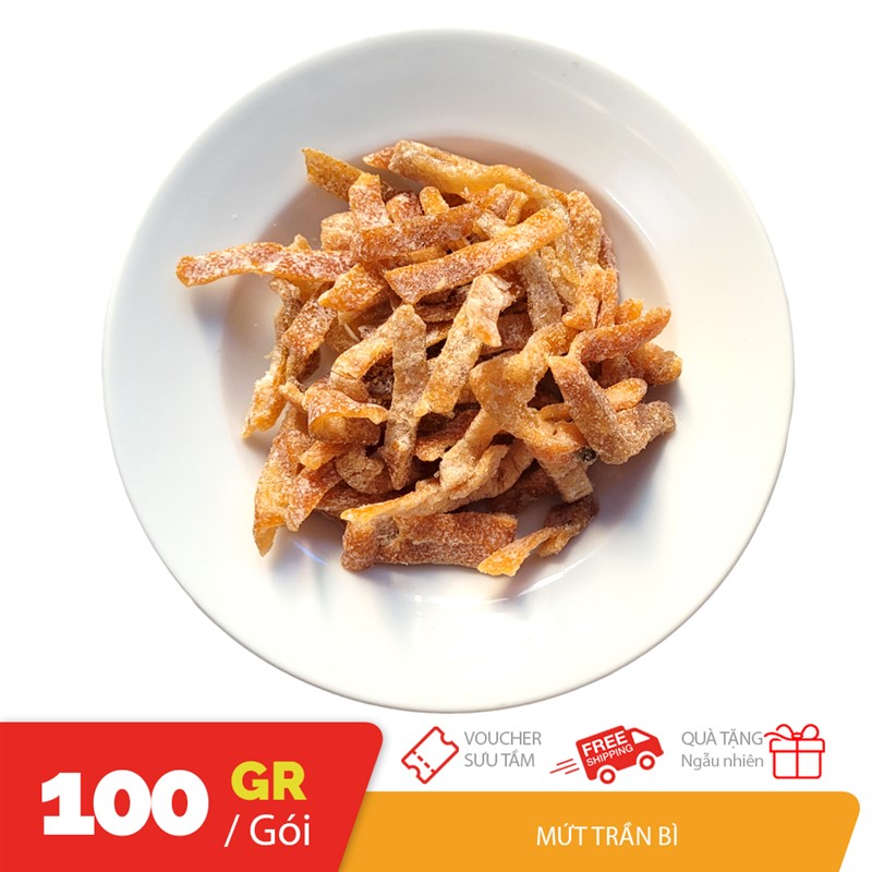 Túi 100gr mứt trần bì mứt vỏ quýt say cam thảo