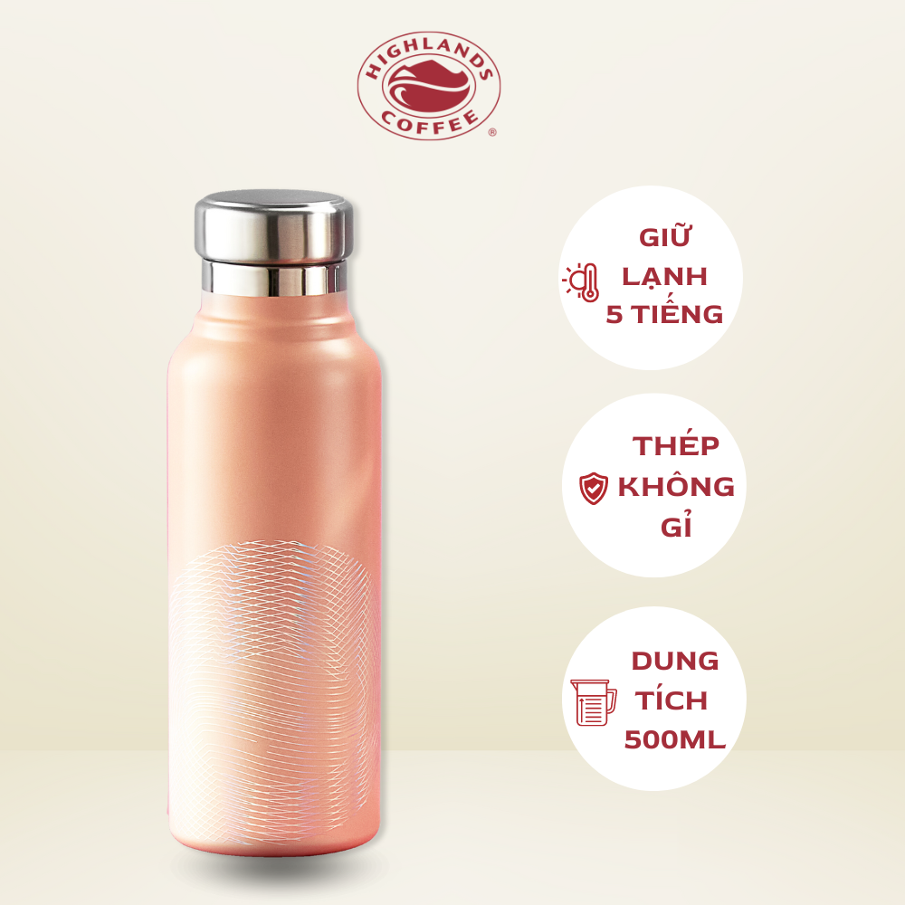 Bình giữ nhiệt highlands coffee logo hologram hạt cà phê 500ml
