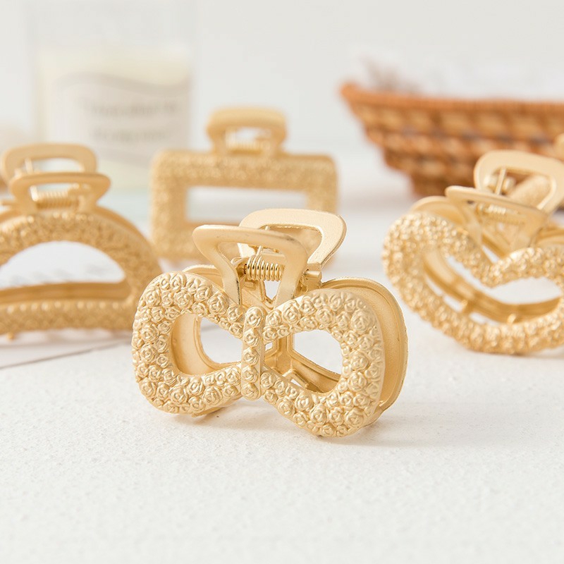 SET KẸP NỮA TÓC, KẸP GẤP TÓC PHÍA SAU SIÊU ÊM TÓC KIM LOẠI MÀU VÀNG CHO NỮ