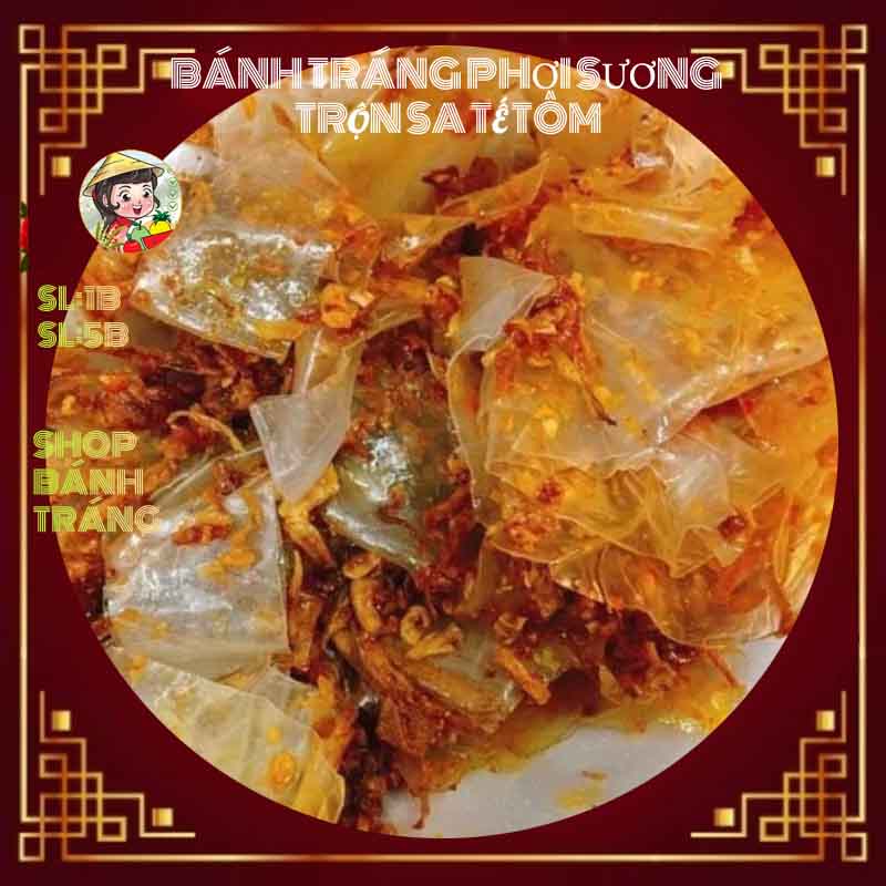 Combo bánh tráng phơi sương trộn sa tế tôm, 10 bịt, tặng kèm muối nhuyễn tây ninh dùng cho đồ ăn vặt