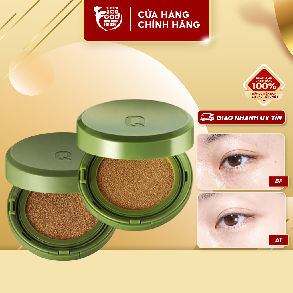 Phấn Nước Kiềm Dầu, Dưỡng Ẩm Cho Lớp Nền Căng Bóng, Bền Màu, Bắt Sáng Tốt Glamrr Q Vegan Super Cover - Glow Cushion SPF50+/PA+++