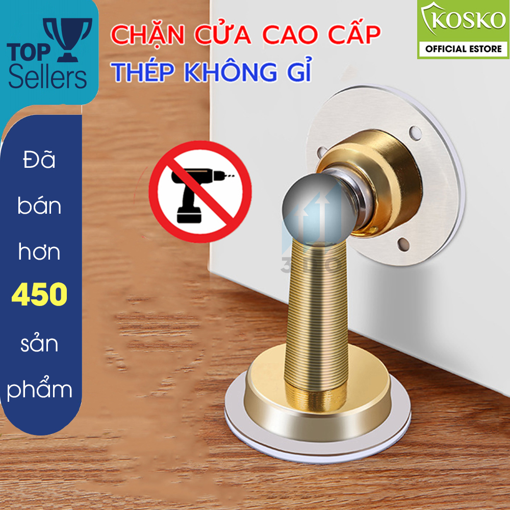 Chặn cửa chống va đập KOSKO, Hít cửa chống va đập inox 304 không cần khoan đục nam châm hút cực mạnh, thanh chắn cửa, hít cửa nam châm, ron chặn khe cửa đa năng, chắn cửa thông minh