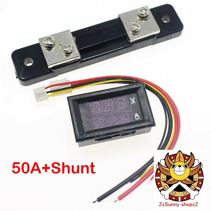 Đồng hồ đo áp và dòng  DC 50A kèm trở Shunt