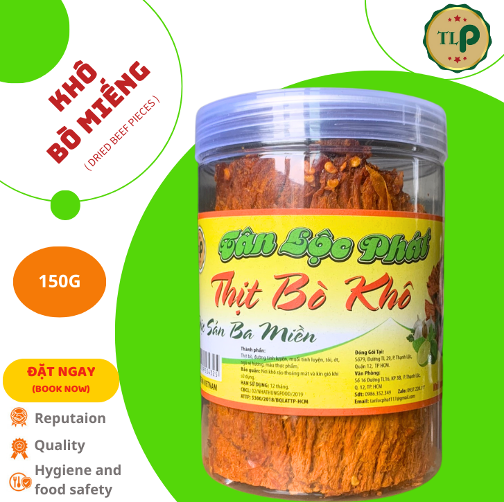 Khô bò miếng tân lộc phát - hũ 150g
