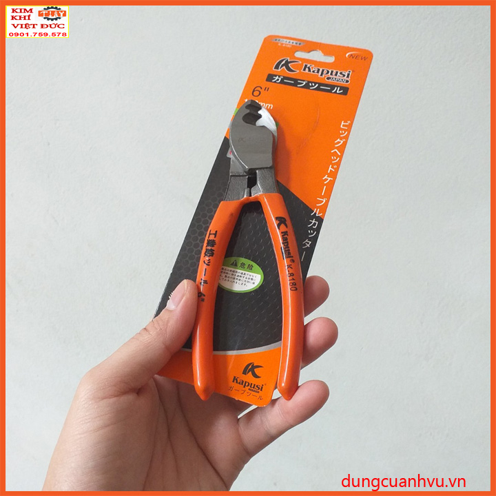 Kìm cắt cáp điện đầu bé 2 lưỡi kapusi - k8180 6inch-150mm